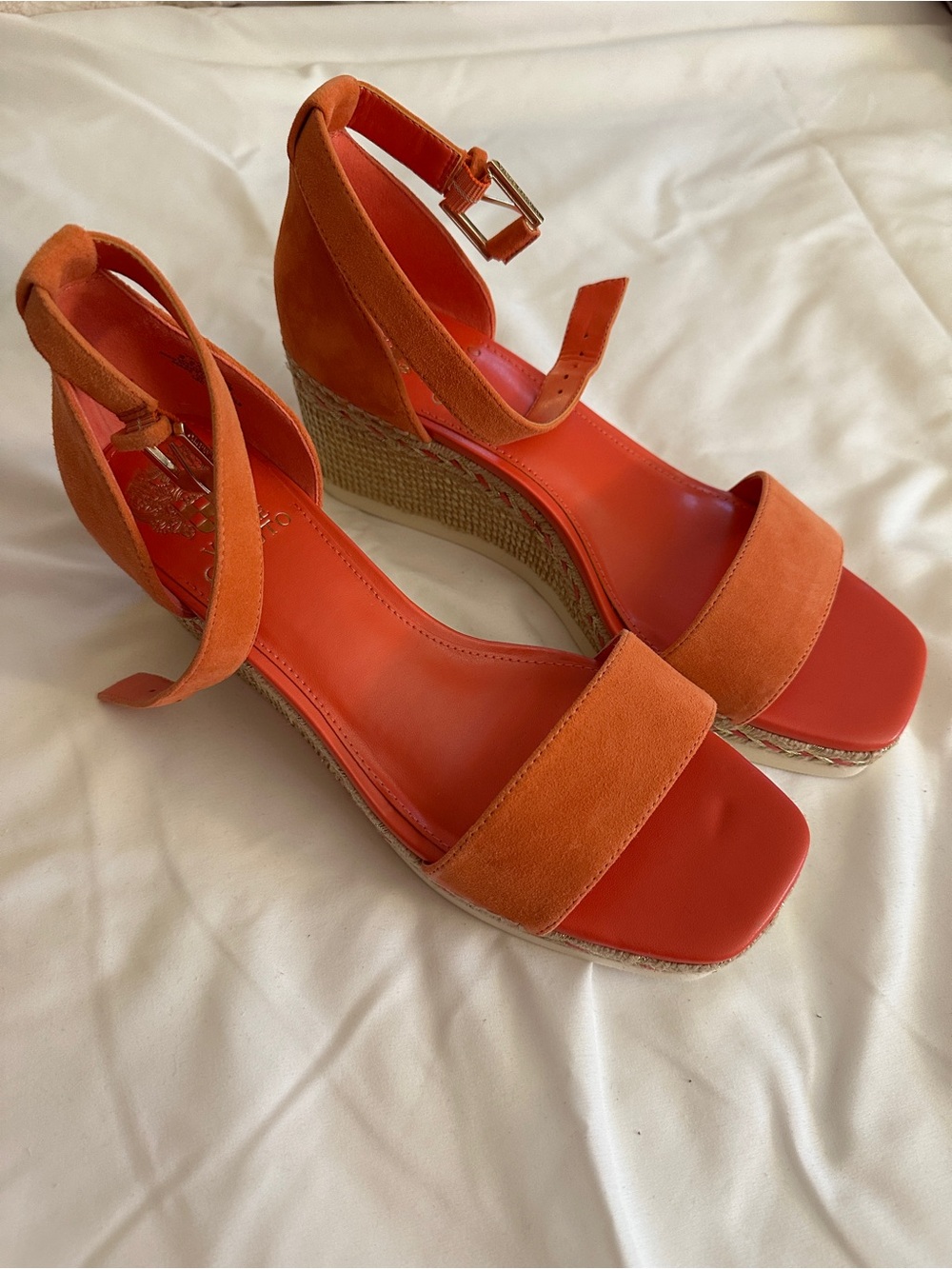 Vince Camuto Orange Women’s Wedge Sandals with Ankle Strap